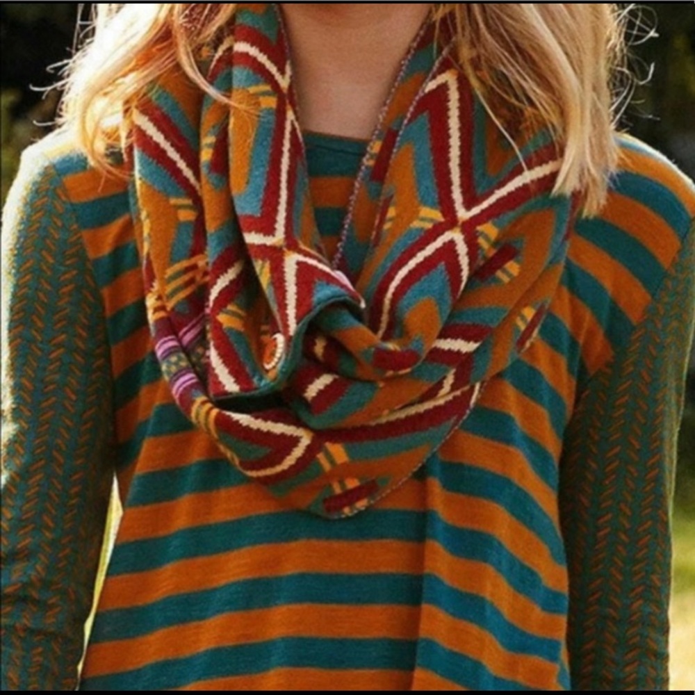 NWT MATILDA JANE Scarf Fall Feels Infinity Southwestern Print Buttons